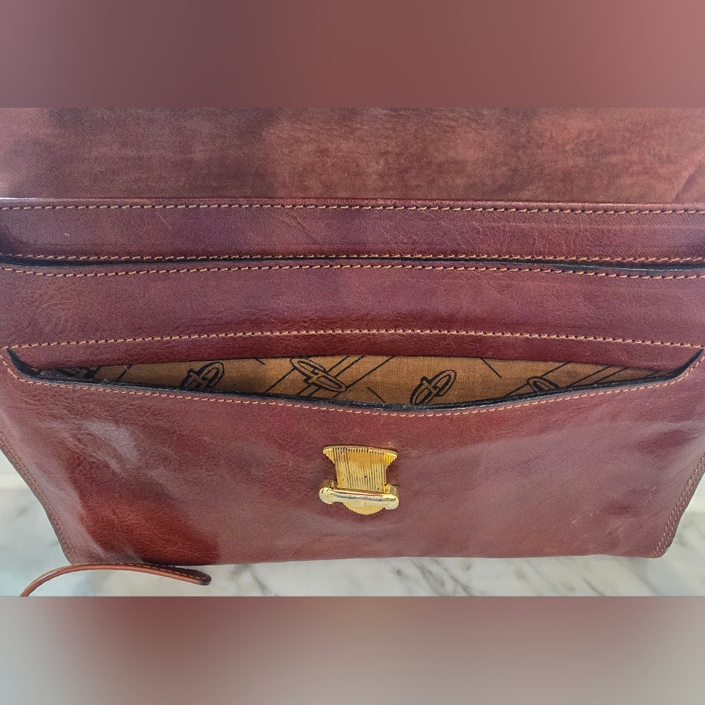 Elmani Leather Vintage Messenger- Briefcase-Organizer Crossbody Bag. Rare. - Picture 3 of 10